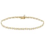 10K Yellow Gold Link Bracelet with Diamond Accents