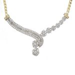 1 ct. tw. Diamond Flower Cluster Necklace. 10K Yellow Gold