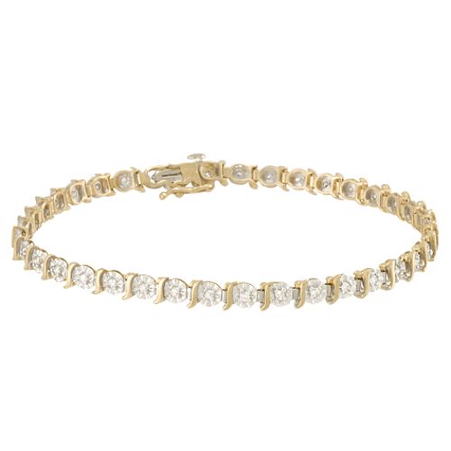 1 2 ct. t.w. Round Diamond Bracelet in 10K Yellow Gold