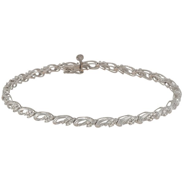 1/2 ct. t.w. Round Diamond Bracelet in 10K White Gold