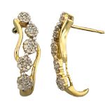Journey 1/2 ct. tw.* Diamond J-Hoop Earring. 10K Yellow Gold