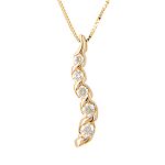 Diamond 5-Stone Journey Pendant. 14K Yellow Gold