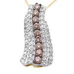 1/2 ct. tw. Black and White Diamond Journey Pendant. 10K Yellow Gold