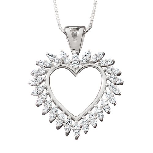 1/4 ct. t.w. Diamond Heart Pendant. Sterling Silver