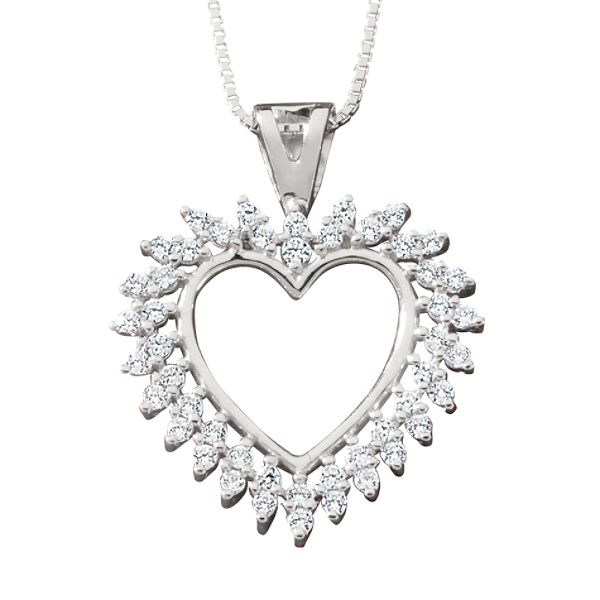 1/4 ct. t.w. Diamond Heart Pendant. Sterling Silver