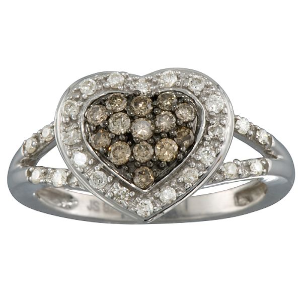 1/2ct. t. w Diamond Heart Ring in Sterling Silver