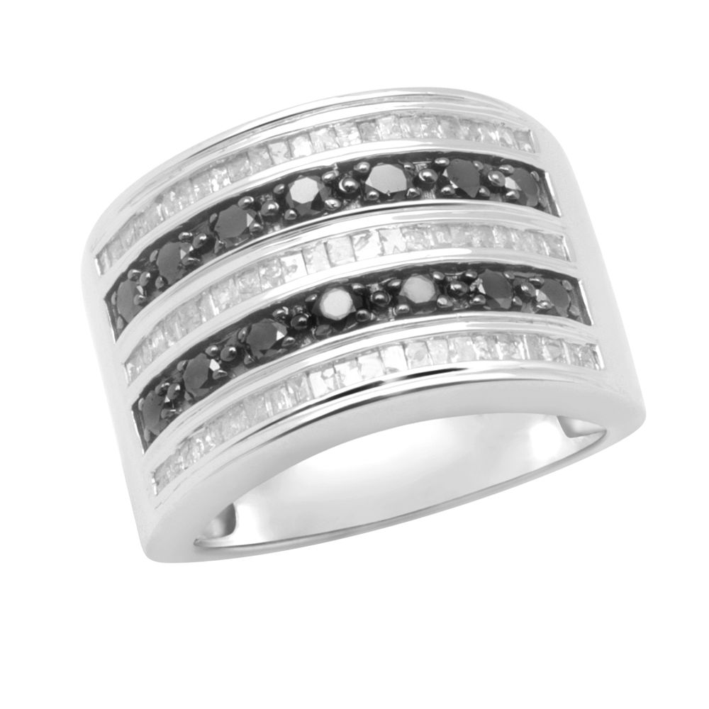 1 ct. t.w.* Black and White Diamond Ring in Sterling Silver
