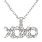 1/10 ct. t.w. Diamond XOXO Pendant in Sterling Silver