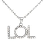 1/10 ct. t.w. Diamond LOL Pendant in Sterling Silver