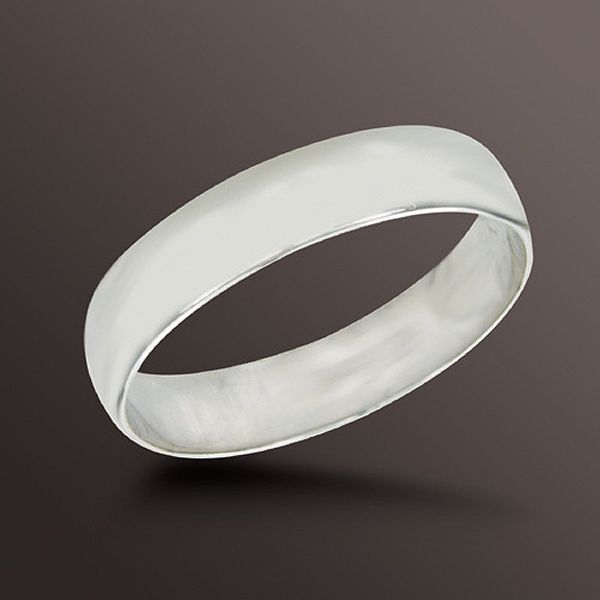 4mm Plain Wedding Band in 14K White Gold