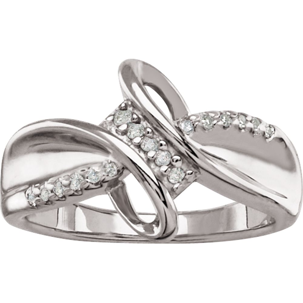 1/10 ct. t.w.* Diamond Bypass Ring in Sterling Silver