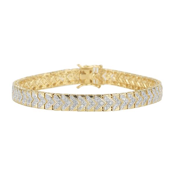 2 ct. t.w.* Diamond Bracelet in 18K Gold over Sterling Silver