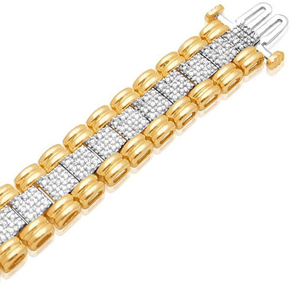 1/2 ct. t.w.* Diamond Bracelet in 14K Gold Over Sterling Silver