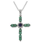 KTL Jewelry Blue Sapp & Ruby & Diamond Pendant