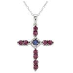 KTL Jewelry Blue Sapp & Ruby & Diamond Pendant