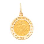 Quality Gold 14k Yellow Gold Saint Christopher Medal Charm