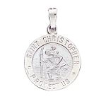 Quality Gold 14k White Gold Saint Christopher Medal Charm
