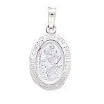 Quality Gold 14k White Gold Saint Christopher Medal Charm