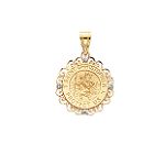 Quality Gold 14k Yellow Gold and Diamond Saint Christopher Medal Pendant