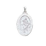 Quality Gold 14k White Gold Saint Christopher Medal Pendant