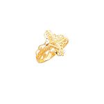 Quality Gold 14k Yellow Gold Polished, Satin and Diamond-Cut Crucifix Ring