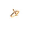 14k Tri-color Polished INRI Crucifix Ring
