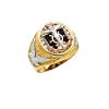 14k Tri Color Mariners Crucifix CZ and Onyx Men