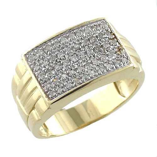 1/4 ct. tw. Diamond Men's Ring. 10K Yellow Gold