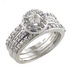1 ct. t.w. Diamond Bridal Set in 14K White Gold