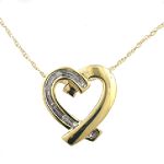 Diamond Accent Heart Pendant. 10K Yellow Gold