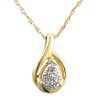 Diamond Cluster Pendant. 10k Yellow Gold