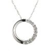 Diamond Circle Pendant. 10k White Gold