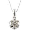 Diamond Flower Pendant. 10 White Gold