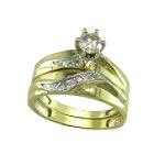 Ambras 1/2 ct. tw* Diamond Bridal Ring Set. 14k Yellow Gold