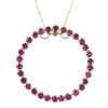 Ruby Open Circle Pendant. 10k Yellow Gold
