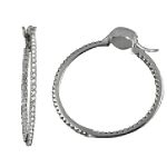 1/3 ct. tw. Diamond Hoop Earrings. 10K White Gold