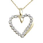 1 ct. tw. Diamond Heart Pendant. 10K Yellow Gold