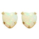 10Kt 5mm Synthetic Heart Opal Stud