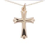 SGG Inc 10kt Polished Puffed Cross w/ Chain