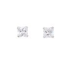 10Kt WG 5mm Square CZ Stud