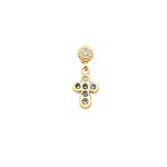 Quality Gold 14k Yellow Gold Polished CZ Cross Dangle Post Earrings