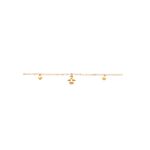 Quality Gold 14k Yellow Gold Adjustable Polished Dangling Hearts and Angels Anklet