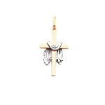 14K Two-tone Cross with Robe Pendant - D319