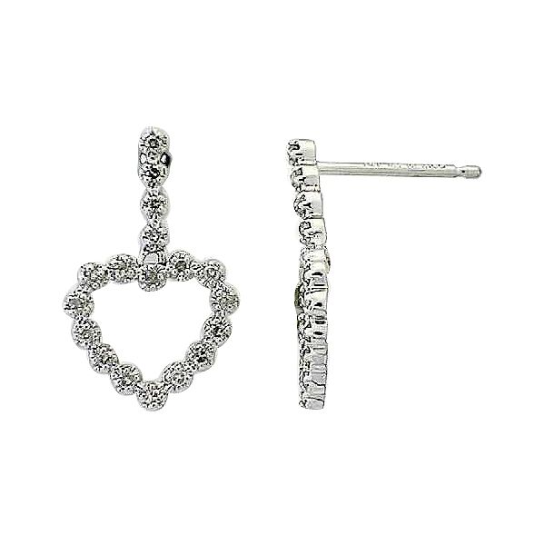 1/7 ct. tw. White Gold Diamond Heart Earrings