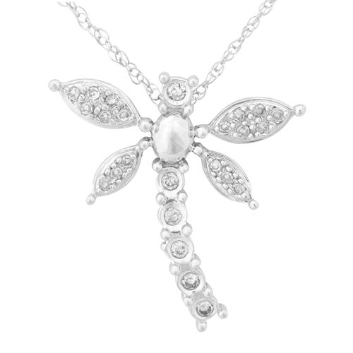 1/8 ct. tw. Diamond Dragonfly Pendant with 18 in. Chain