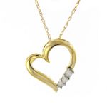 1/10 ct. tw. 3-Stone Diamond Sliding Heart Pendant
