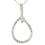 10K White Gold .12 ct. tw. Diamond Pear-Shape Drop Pendant