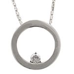 Diamond Circle Pendant in 10K White Gold