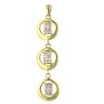 10K Yellow Gold .12 ct. t.w. Diamond 3-Circle Pendant