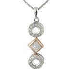 Diamond 2-Tone .25 ct. t.w. Pendant with 10K Gold